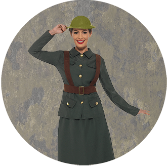 knee length dresses for ladies WW2 Land Girl Costume, Green – Smiffys
