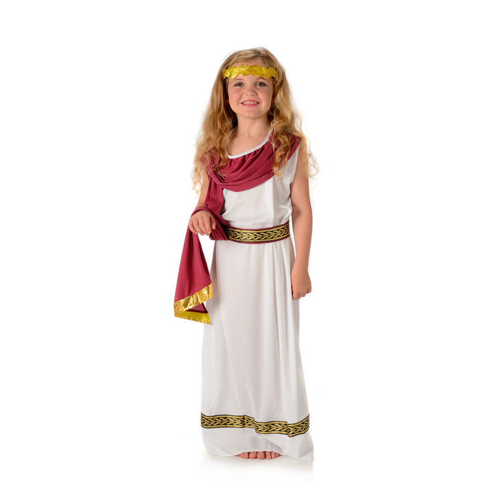 Girls Imperial Roman Empress Fancy Dress Kids Costume