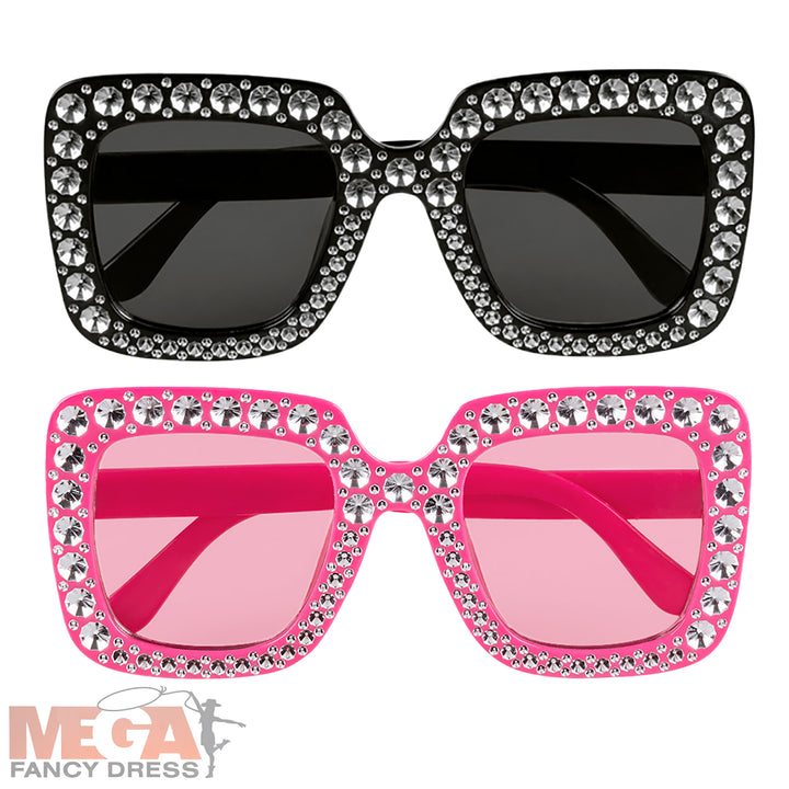 2 Party Glasses Bling bling Pink & Black