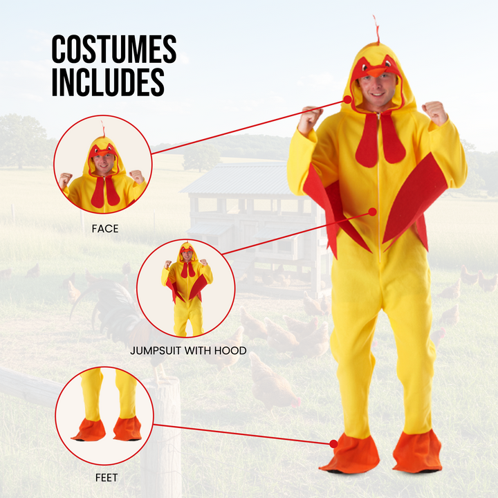 Adults Chicken Funny Halloween Unisex Costume for Men and Women