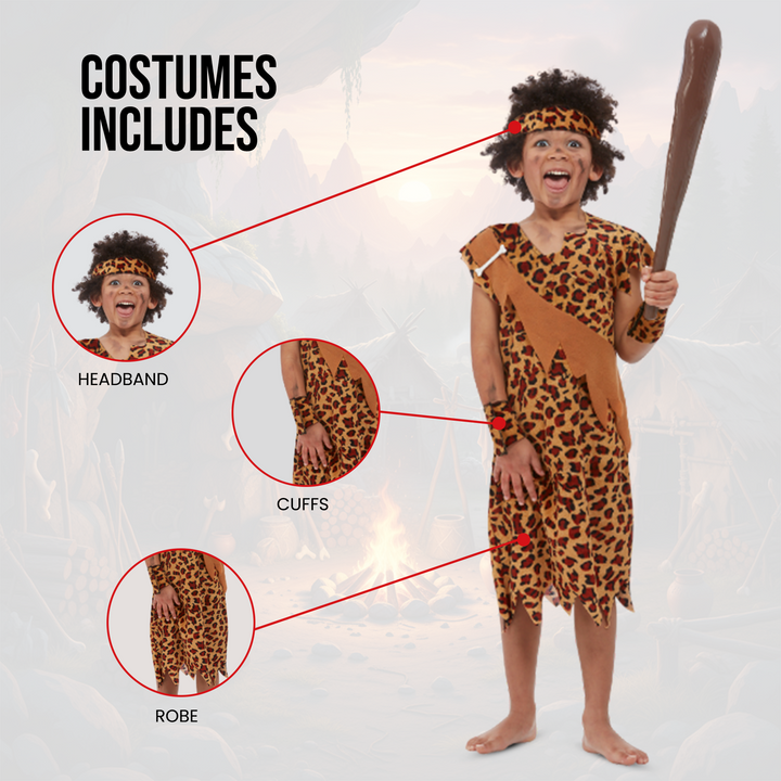 Prehistoric Cave Boy Fancy Dress Costume