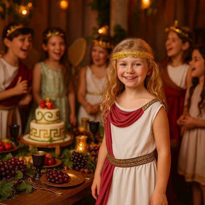 Girls Imperial Roman Empress Fancy Dress Kids Costume