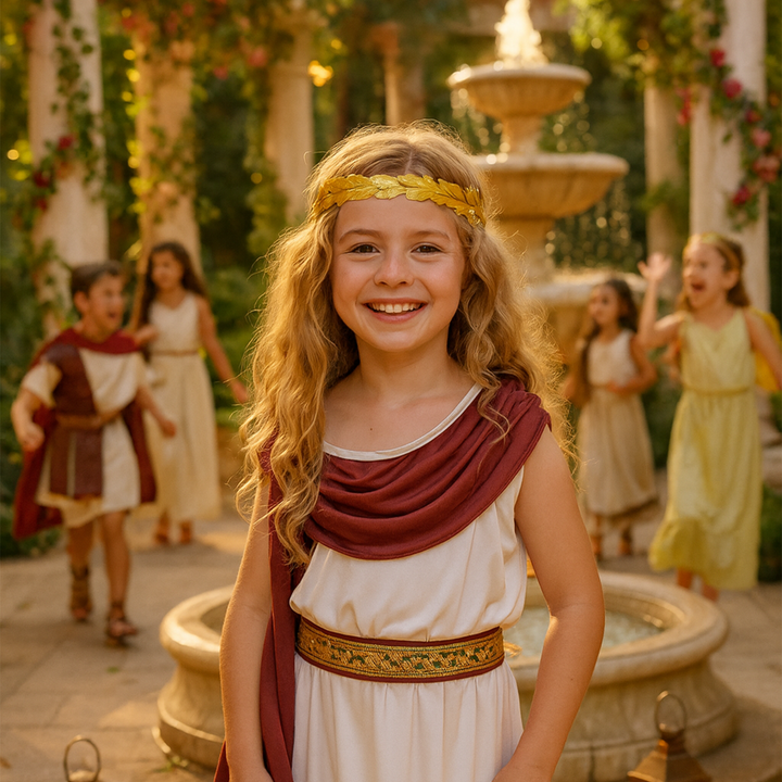 Girls Imperial Roman Empress Fancy Dress Kids Costume