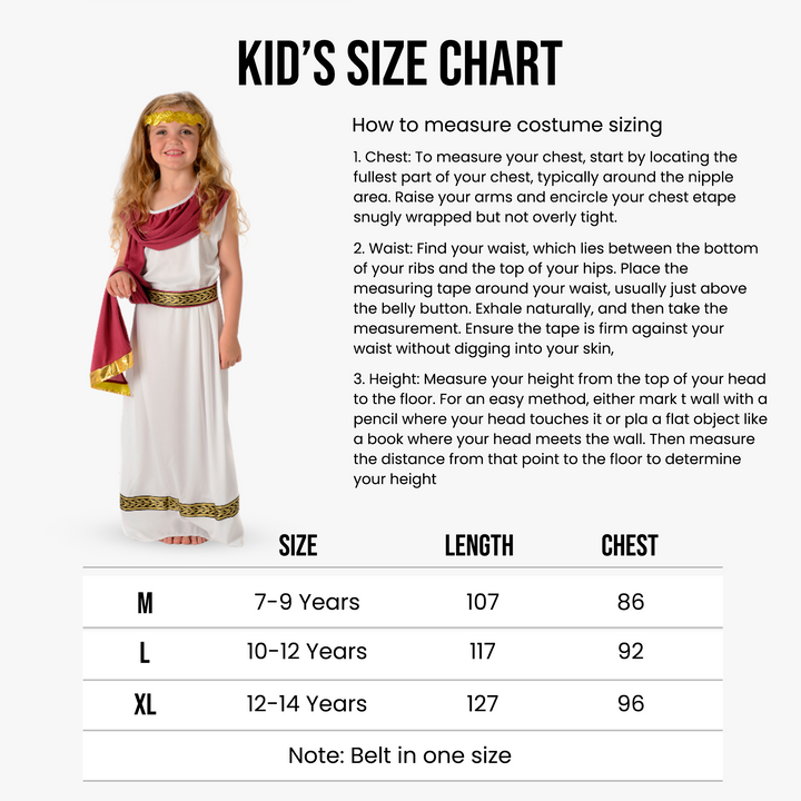Girls Imperial Roman Empress Fancy Dress Kids Costume