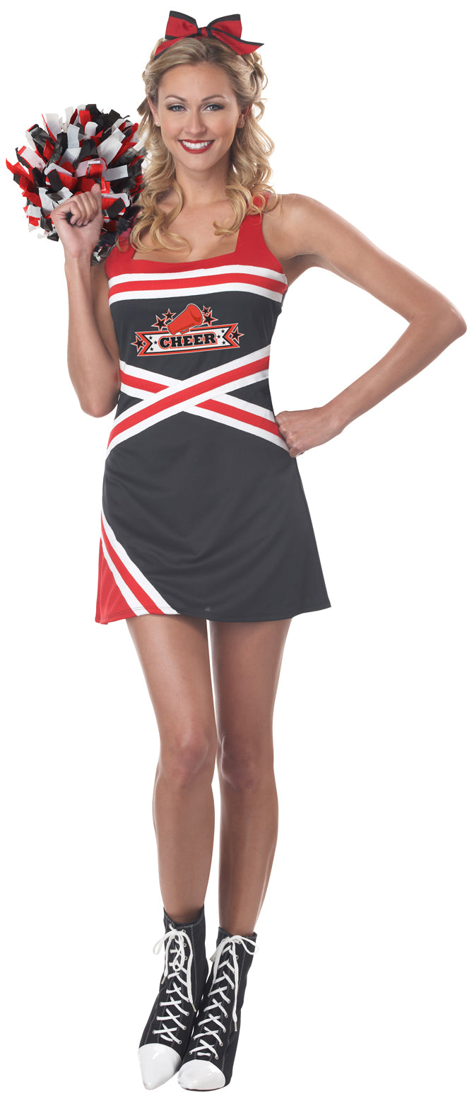 Ladies Cheerleader with Pom Poms Sports Fancy Dress
