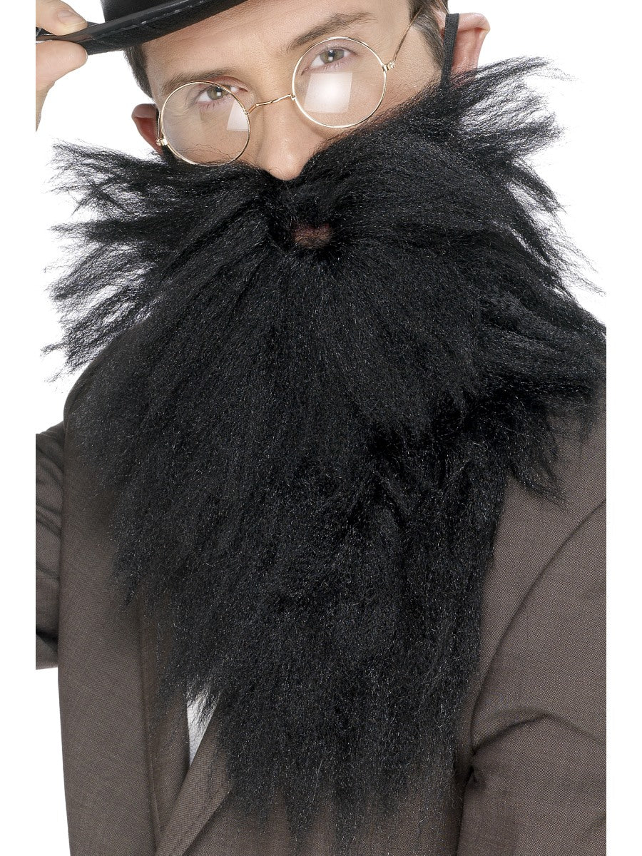 Black Long Beard & Tash Costume Accessory