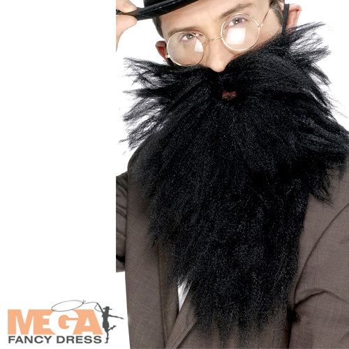 Black Long Beard & Tash Costume Accessory