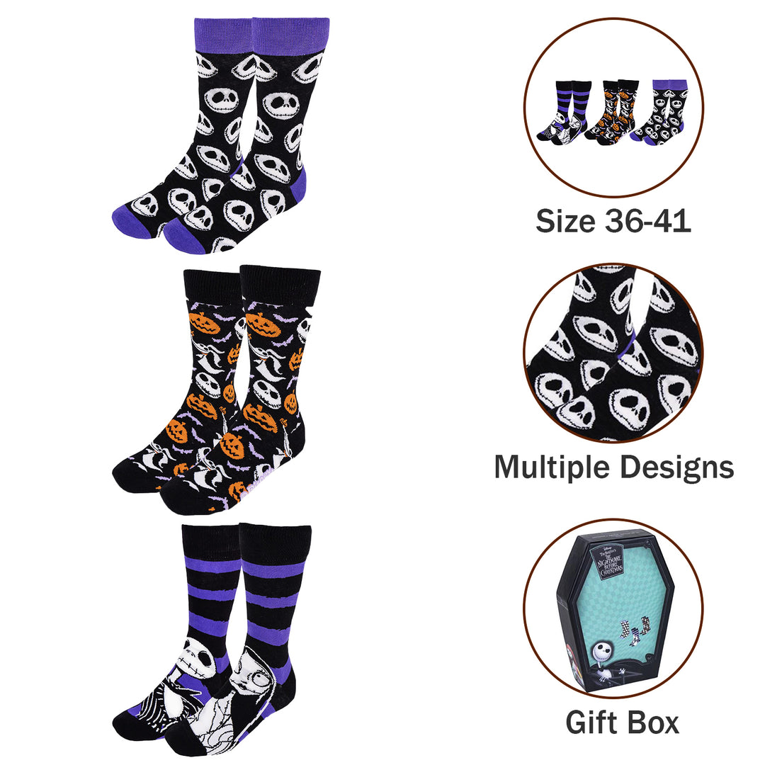 3 Pack Nightmare Before Christmas Socks