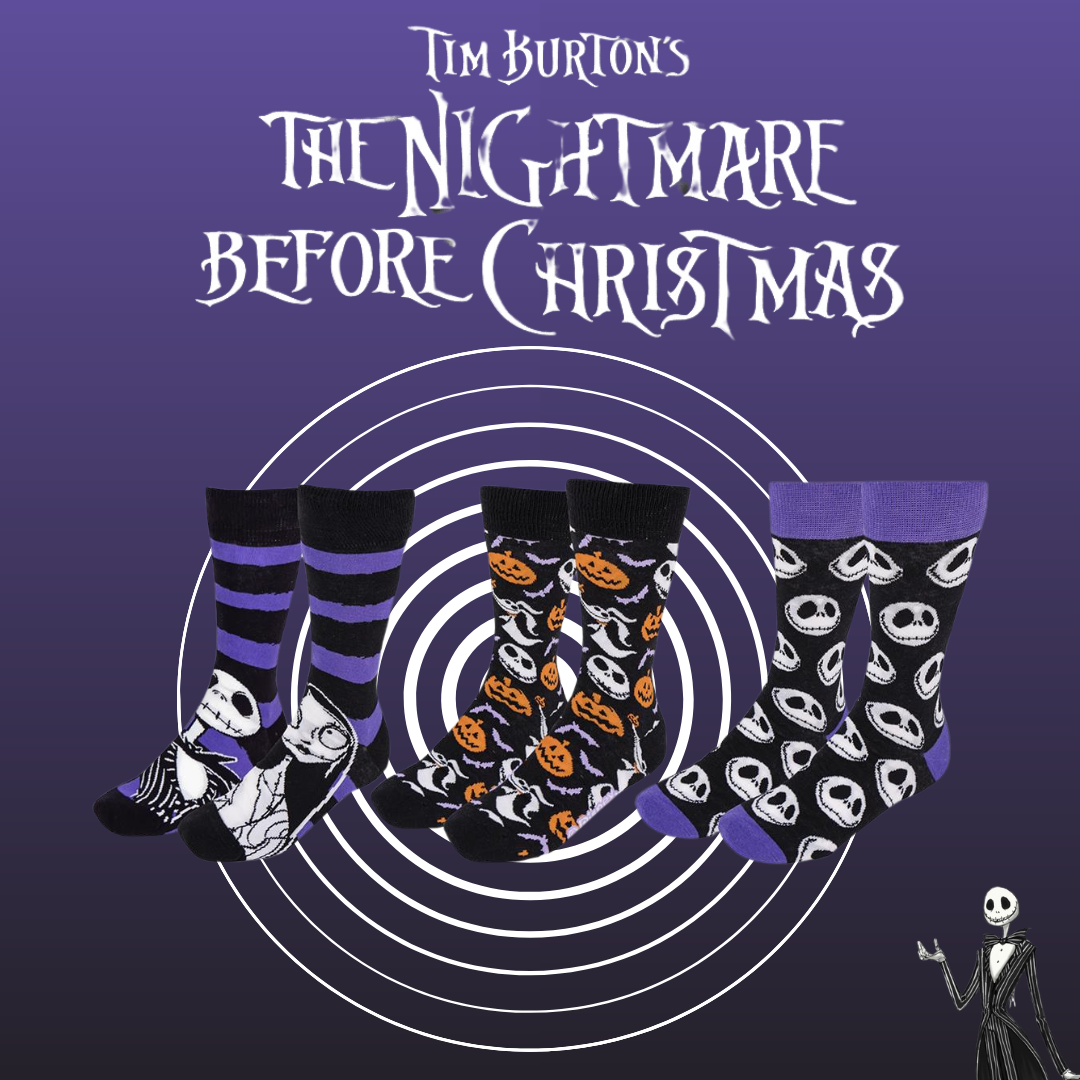 3 Pack Nightmare Before Christmas Socks