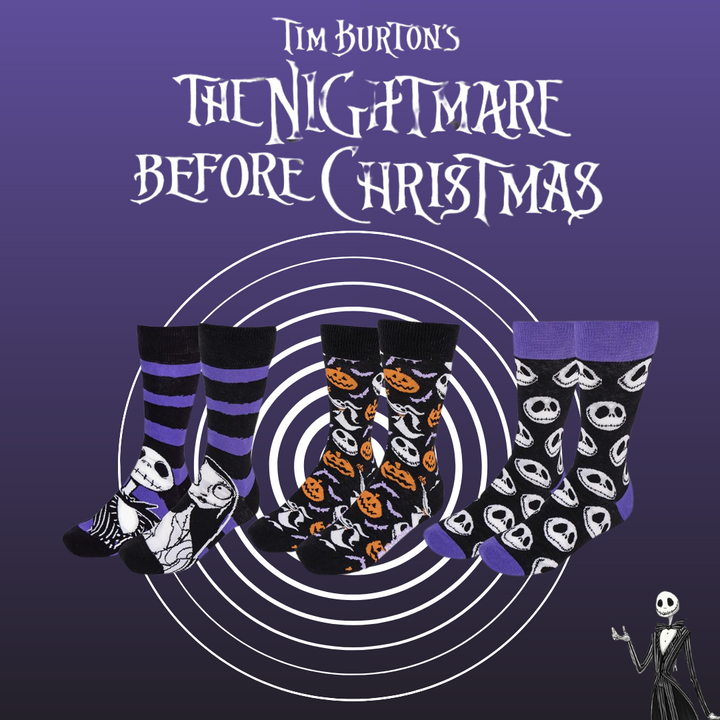 3 Pack Nightmare Before Christmas Socks