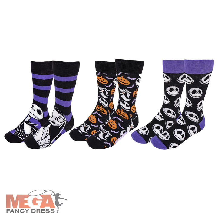 3 Pack Nightmare Before Christmas Socks