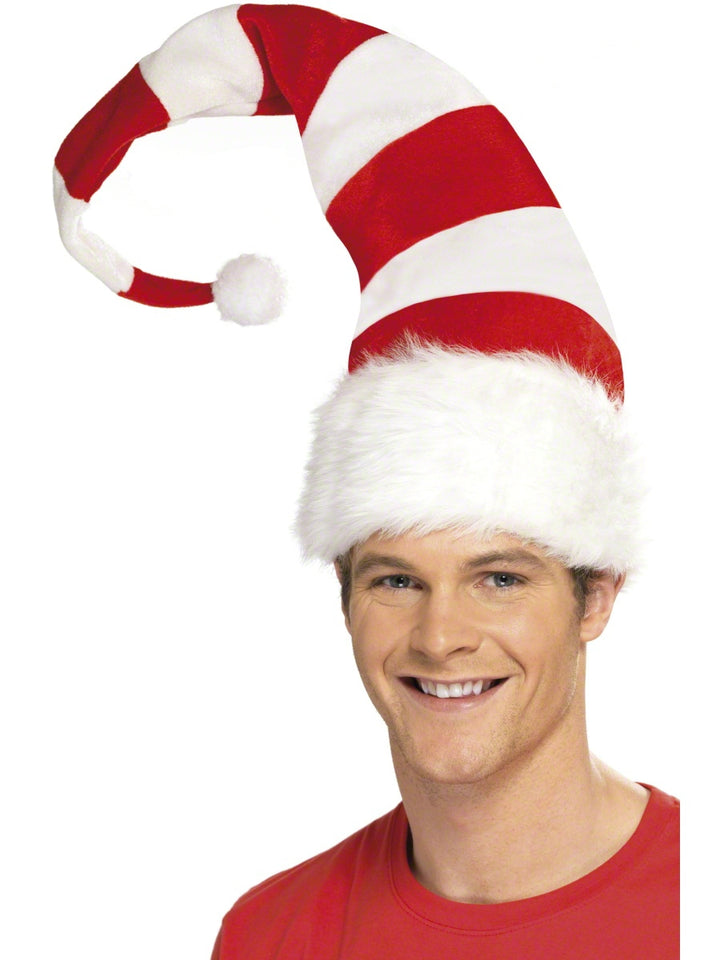 Adults Striped Santa Hat Christmas Festive Fun Accessory