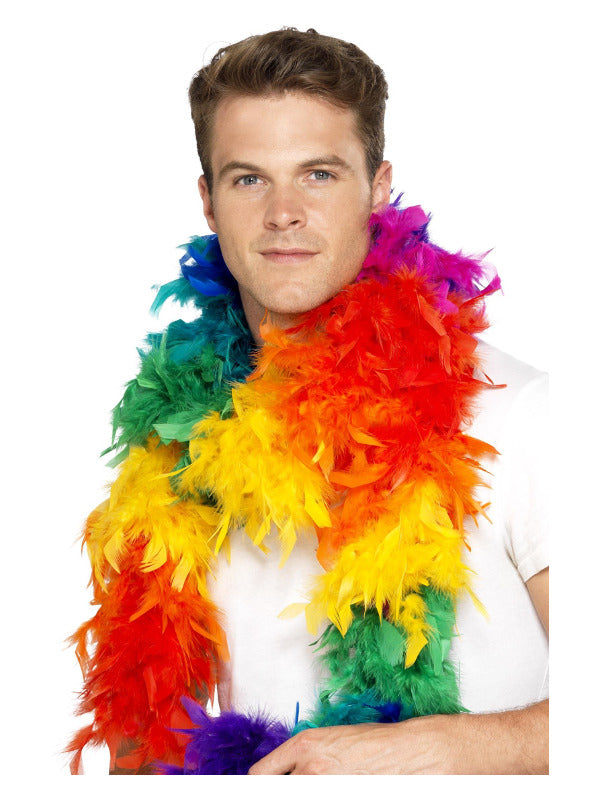Rainbow Feather Boa Costume Accessory