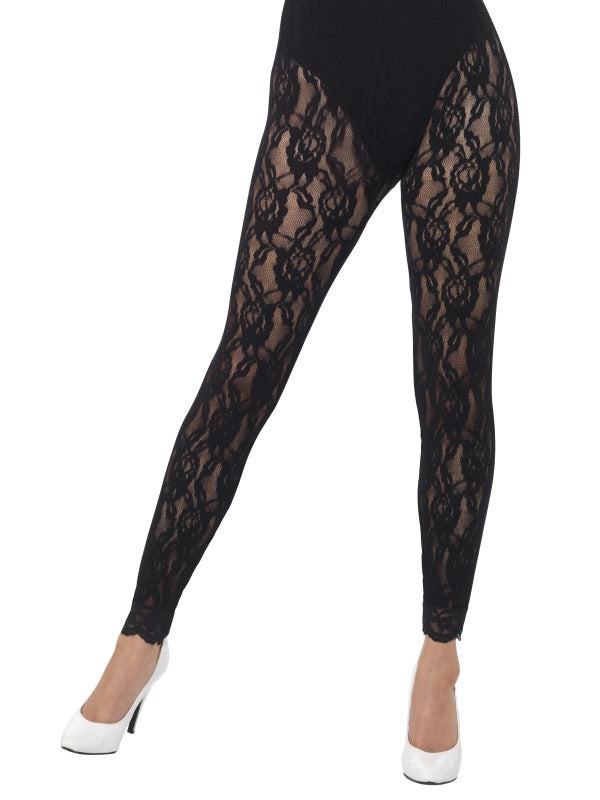 80s Black Lace Leggings