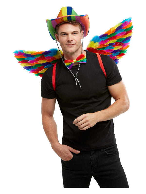 Rainbow Feather Wings Costume Accessory