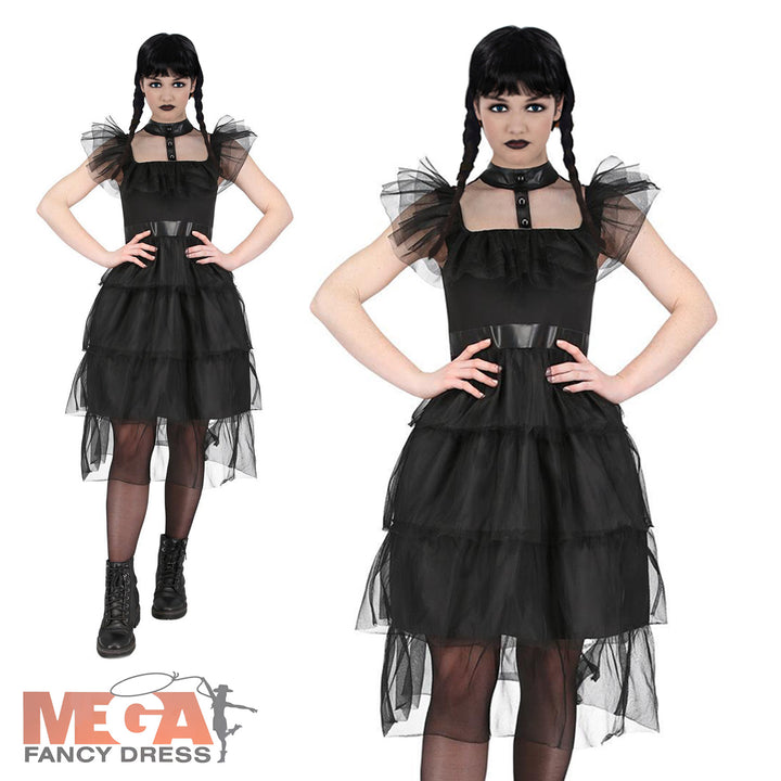 Ladies Gothic Prom Fancy Dress Halloween Costume