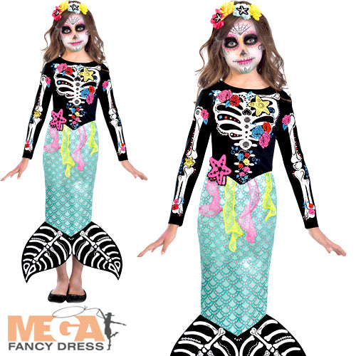 Day of the Dead Mermaid Girls Costume