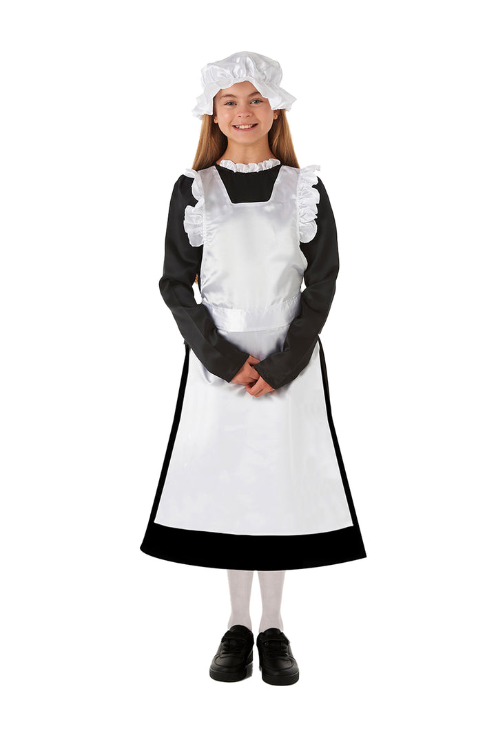 Victorian Girl Kids Maid Fancy Dress Costume