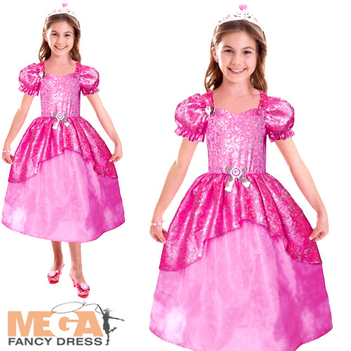 Barbie Pastel Glitter Ballgown Girls Costume