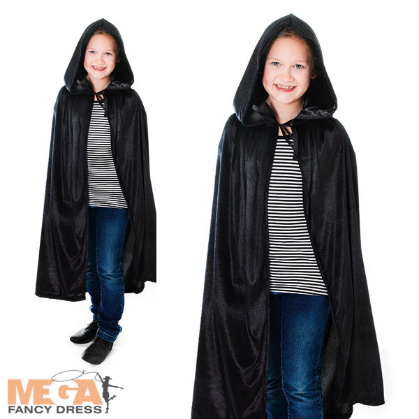 Black Velvet Hooded Cloak