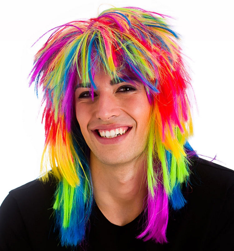 80s Pop Rainbow Adults Wig