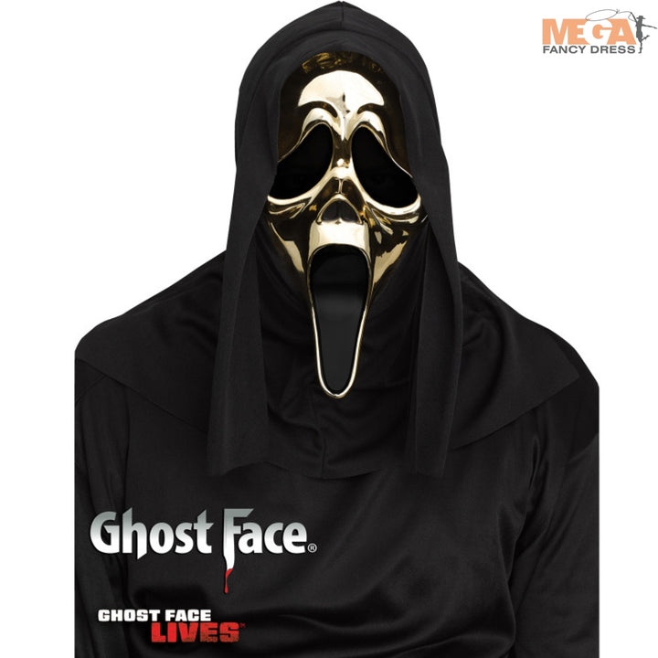 GhostFace Scream Golden Metallic Halloween Horror Mask
