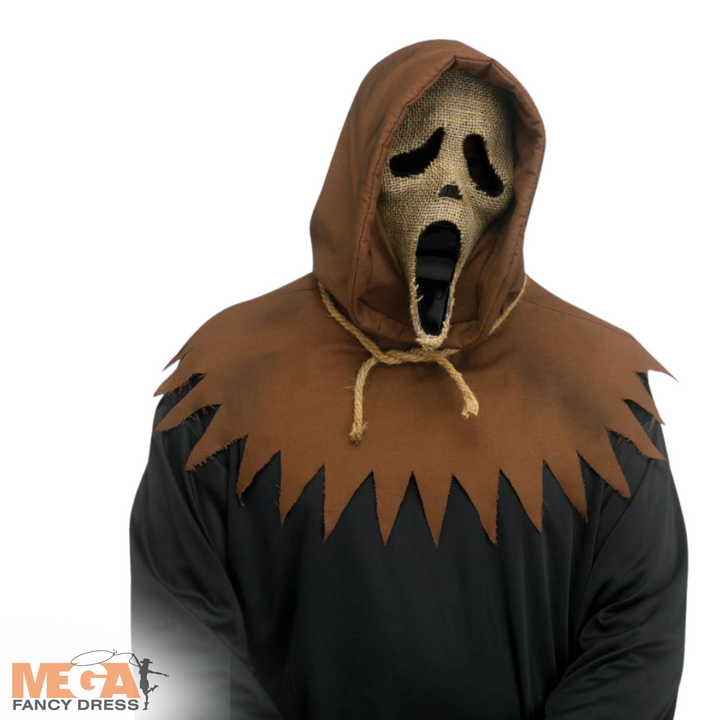 Licensed Ghost Face Scream Scarecrow Face Mask Halloween Accessory