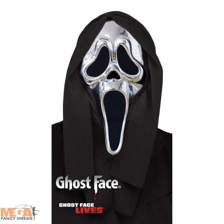GhostFace Scream Silver Chrome Halloween Horror Mask