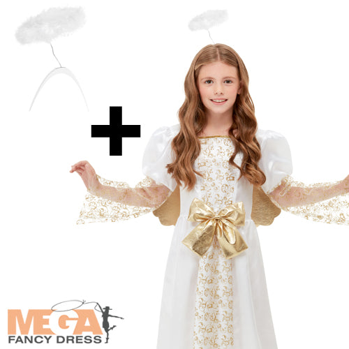 Girls Angel Costume + Halo