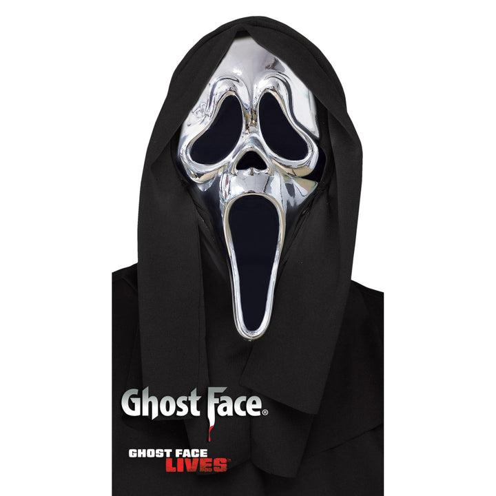 GhostFace Scream Silver Chrome Halloween Horror Mask