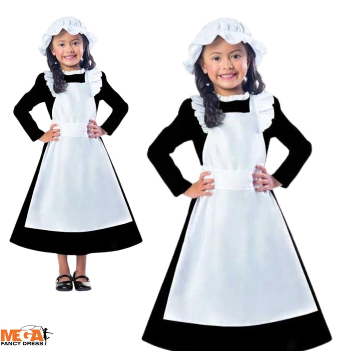 Girls Victorian Kids Historical Book Day Fancy Dress Costume