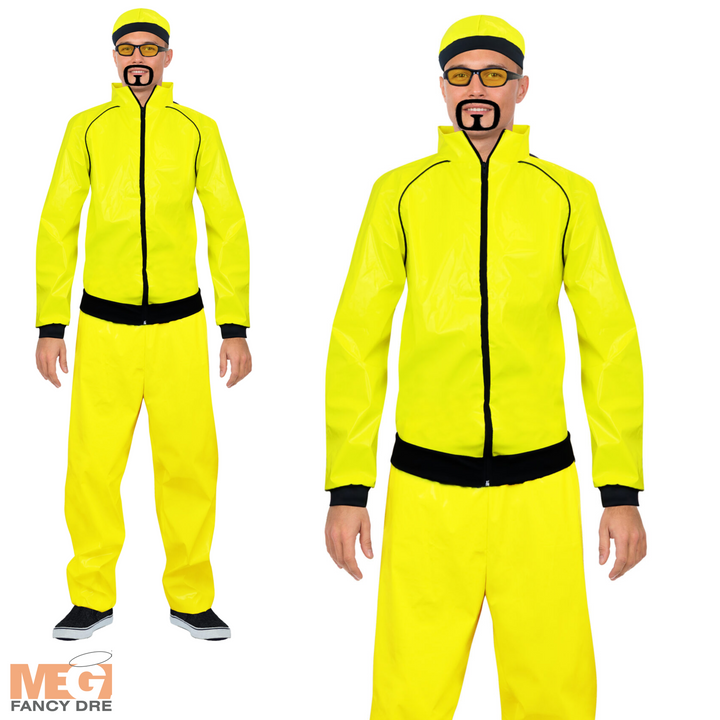 Mens Yellow Rapper 90s Gangster Fancy Dress Costume
