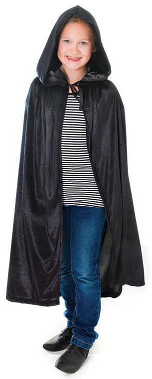 Black Velvet Hooded Cloak