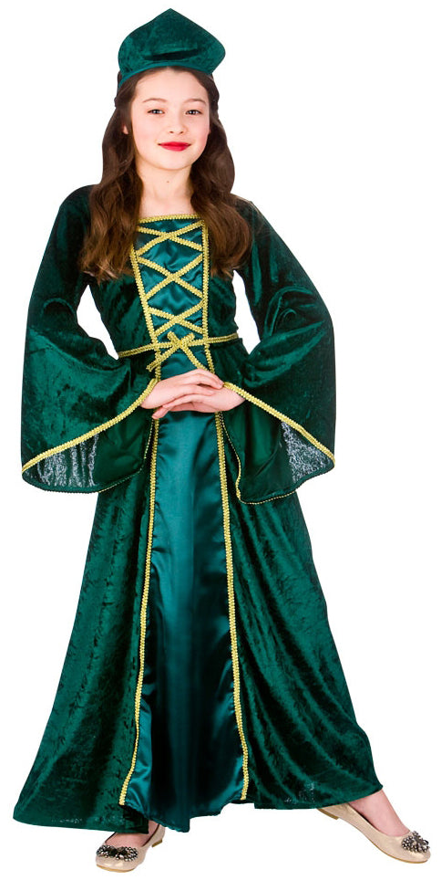 Girls Medieval Tudor Princess Book Character Fancy Dress Costume