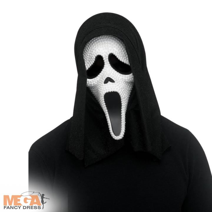 Licesned GhostFace Pearl Mask Halloween Costume Accessory
