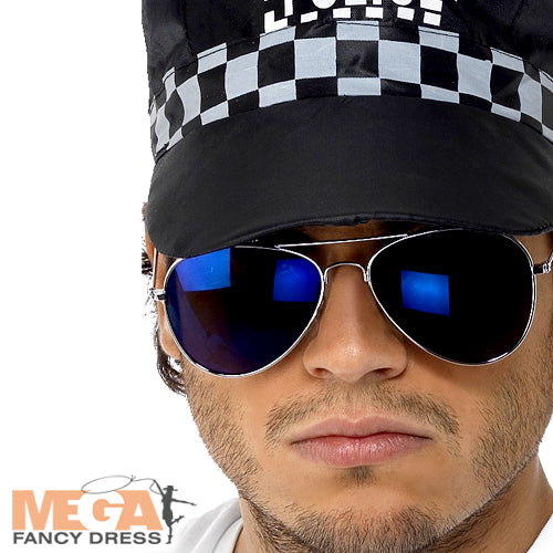 Aviator Specs Blue Mirror Costume Accessory