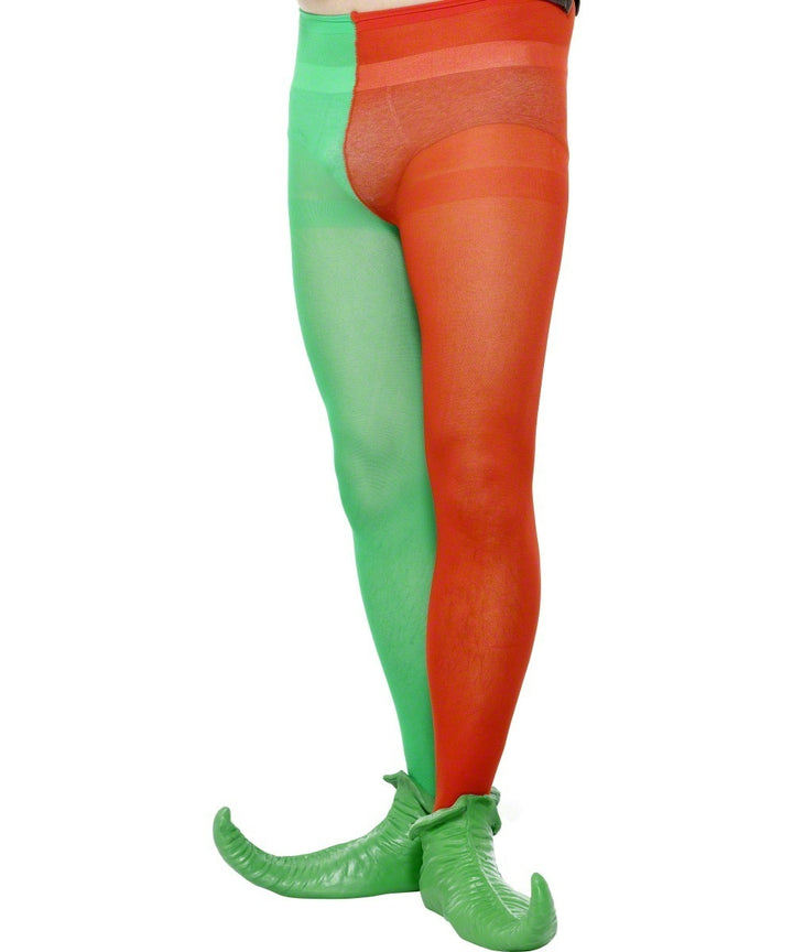 Red and Green Elf Tights Costume Accessory