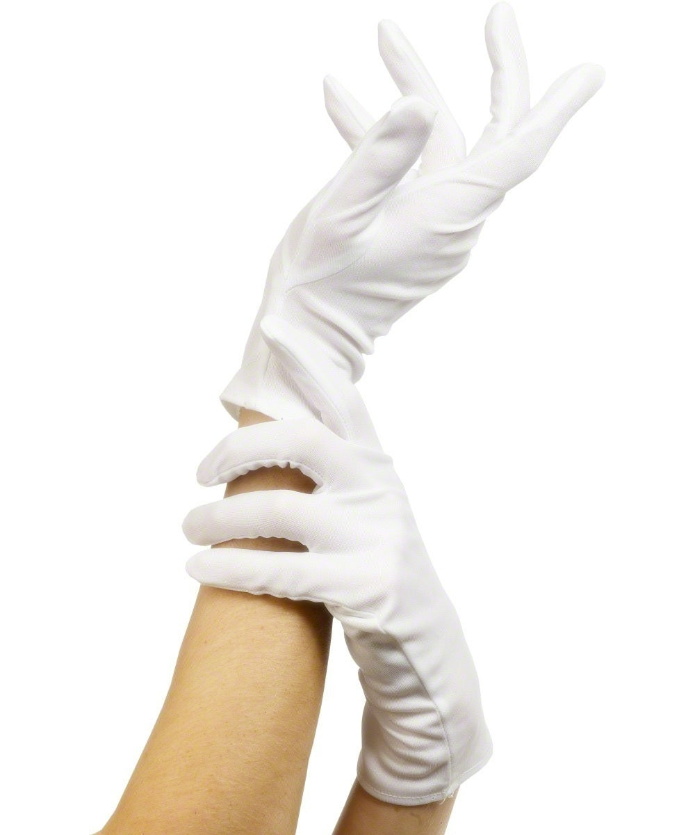 Adults Short White Gloves Costume Accessory