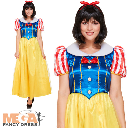 Ladies Snow White Fairytale Halloween Fancy Dress Costumes,
