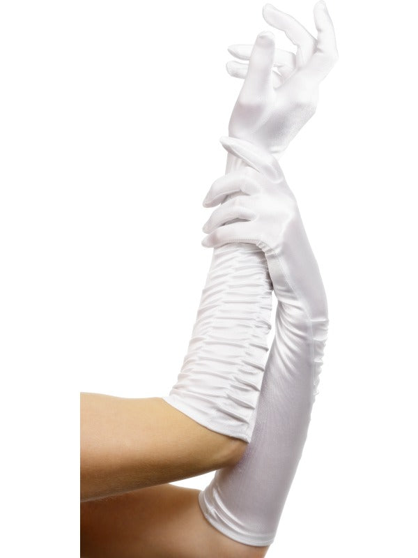 Long White Temptress Gloves