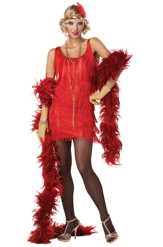 Red Fashion Flapper Costume 20s Fancy Dress