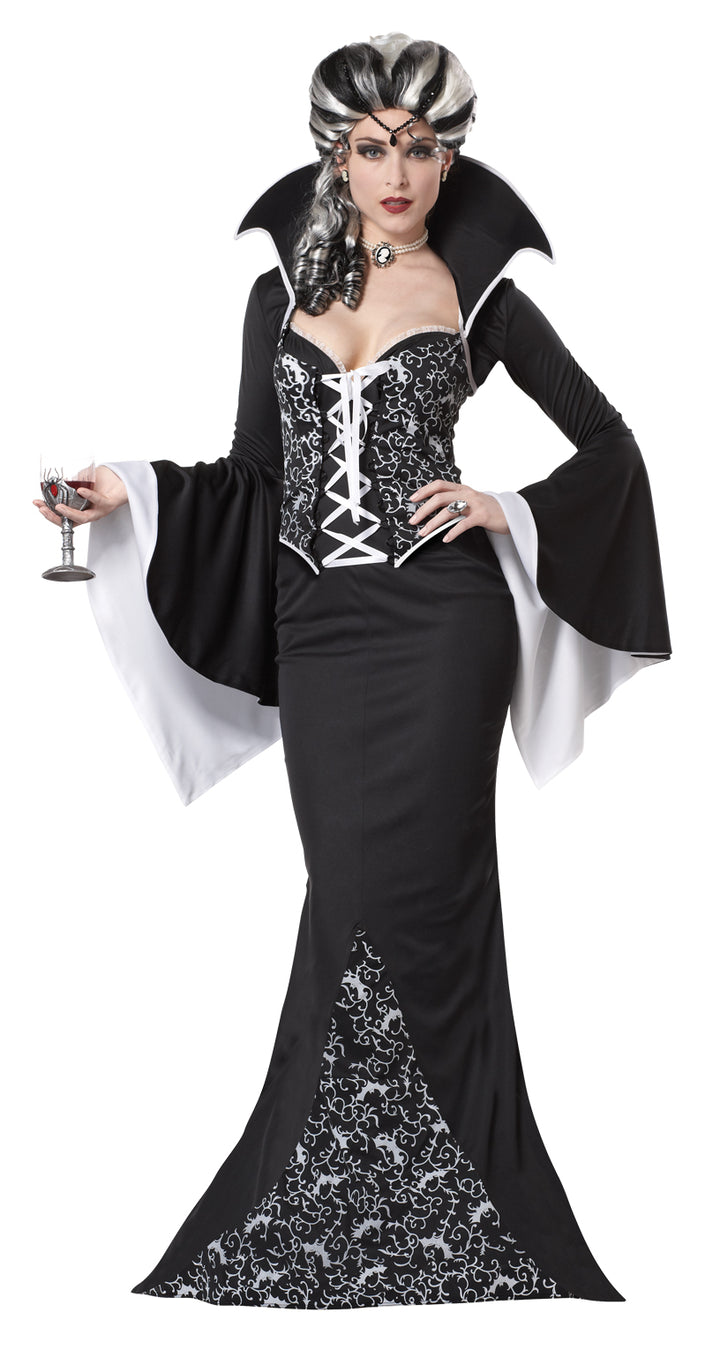Womens Royal Vampiress Costume Gothic Fancy Dress