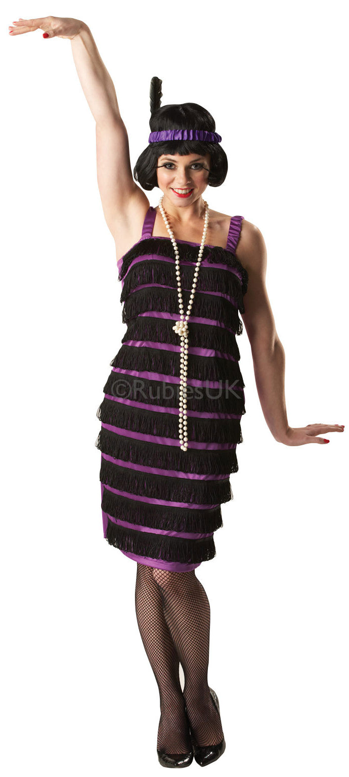 Roaring 20s Black and Purple Flapper Costume