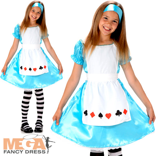 Girls Alice Wonderland Fairy Tale World Book Day Fancy Dress Costume
