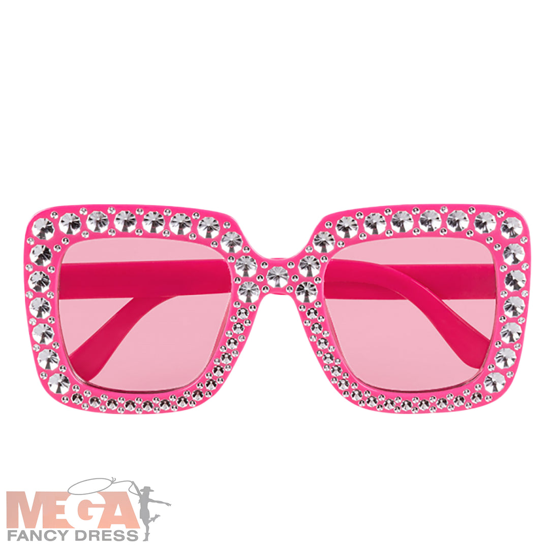 Hot Pink Bling Bling Party Glasses Celebration Accessory