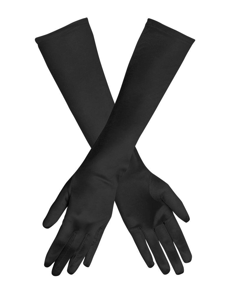 Black Satin Gloves