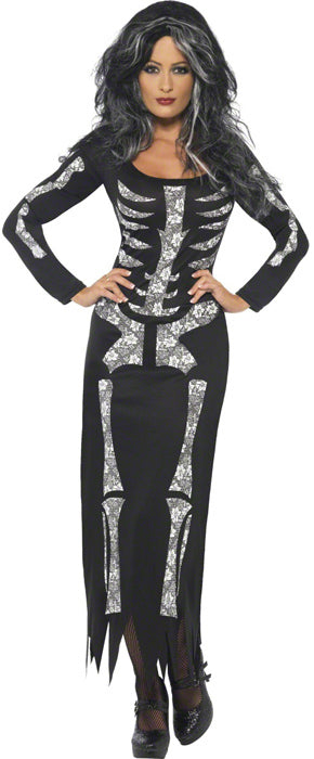 Stylish Skeleton Tube Dress Halloween Costume
