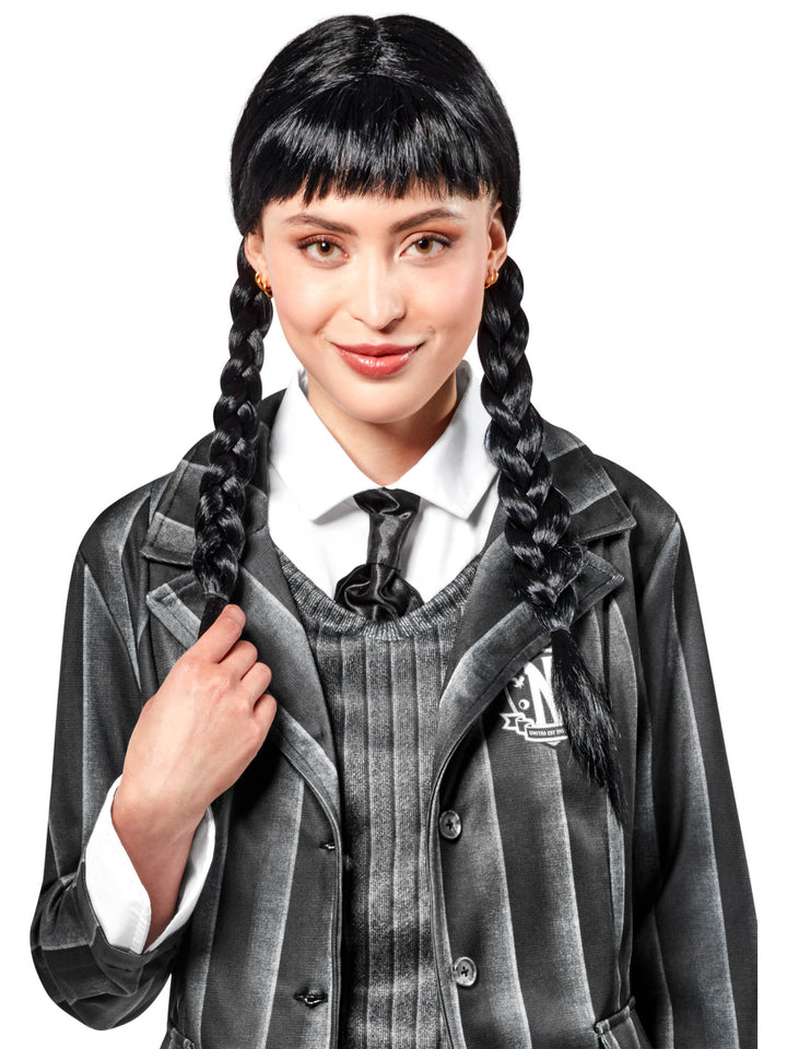 Licensed Wednesday Addams Ladies Costume Wig