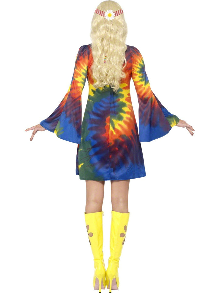 Ladies Tie Dye 1960s Hippy Psychedelic Fancy Dress Costume