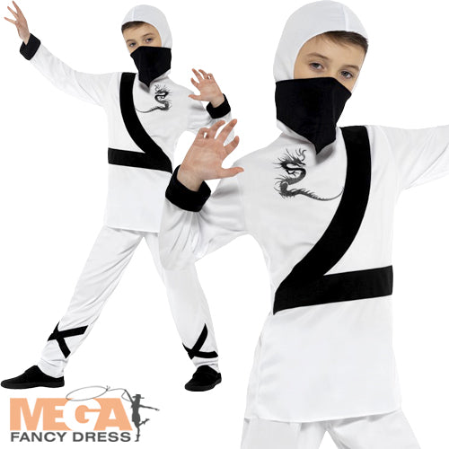 White Ninja Assassin Girls Costume Ninja Fancy Dress